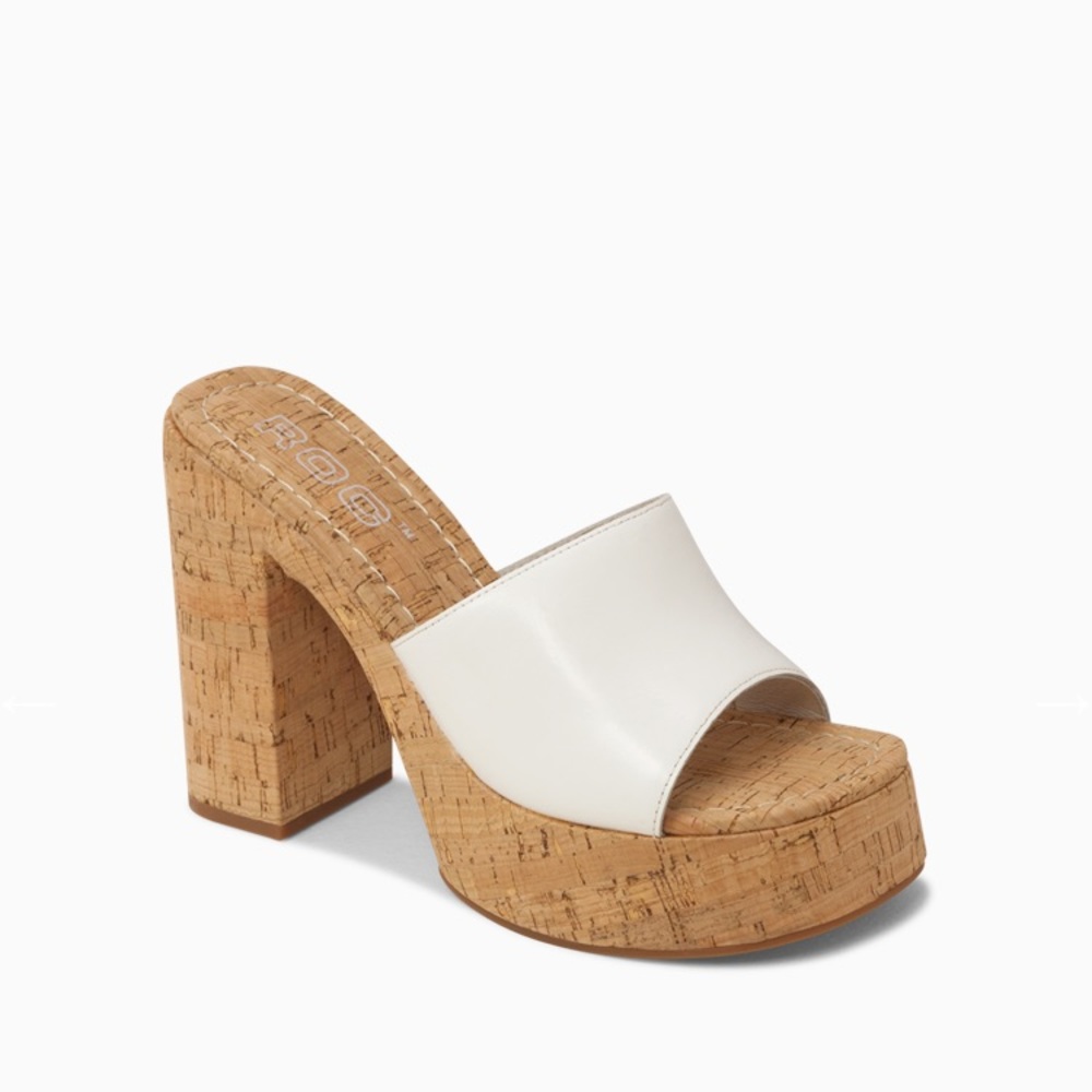 white Roc platform heels Cashew